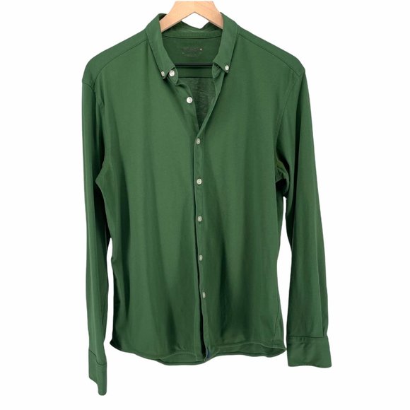 Untuckit green knit long sleeve button down top M - Picture 12 of 12